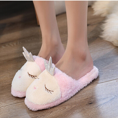 

Rose Indoor House Slipper Soft Plush Cotton Cute Shoe Non-Slip Home Furry Women Shoes