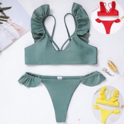 

Women Bikini Set Swimsuit High Waist Ladies Bathing Suit Swimwear Beachwear
