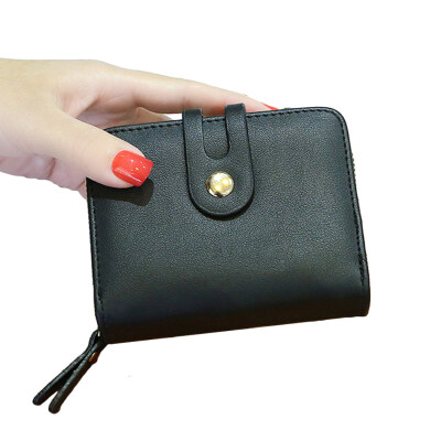 

Solid Color Women Fashion Faux Leather Clutch Purse Multi Slots Short Wallet