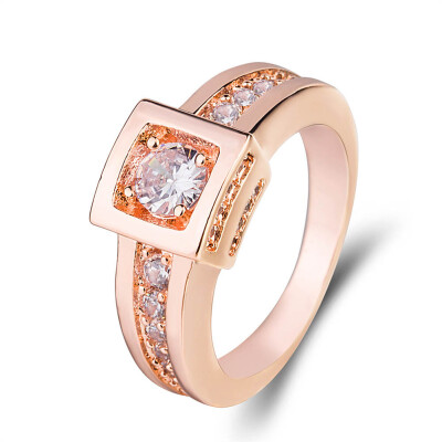 

Ladies Cocktail Rings Gold Plated Cubic Zirconia Wedding Engagement Statement Ring Diamante Jewelry For Women