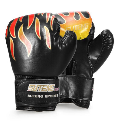 

Child Boxing Gloves Breathable Safety Punch Training Leather Gloves for Children Flame Gloves