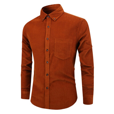 

Tailored Mens Winter Long Sleeve Button Turndown Collar Casual Top Blouse Shirts