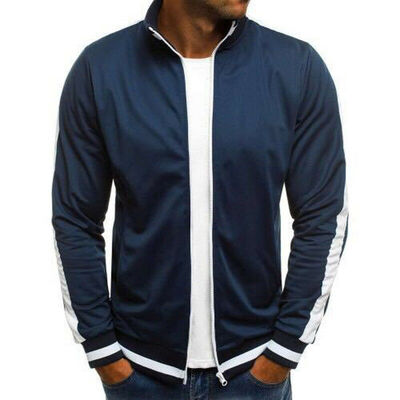 

Slim Plain Mens Zip Jacket Outwear Sweatshirt Casual Sport Jumper Top Coats