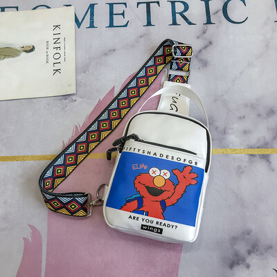 

New Kids Fun Bag Soft Girl Cartoon Bag on Sesame Street Slant Bag Girl ins Breast Bag