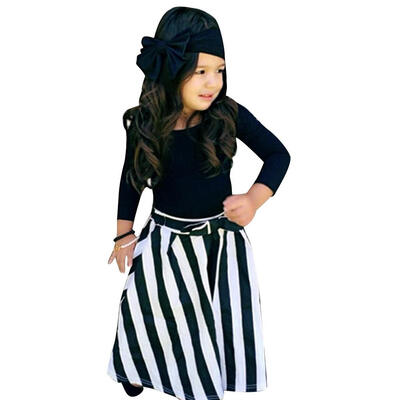 

New autumn wear Girls Casual TOPS Maxi Long Skirts Clothing