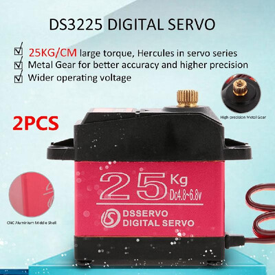 

4pcs DSSERVO DS3225 Digital Servo 25KG Metal Gear High Torque Waterproof for RC Traxxas HSP Car Boat Helicopter Robot Airplane