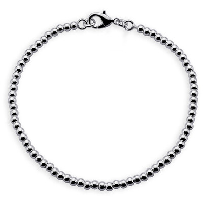 

Fashion Simple Silver Plated 4 mm Hollow Beads Bracelet Unisex Pair Bracelet