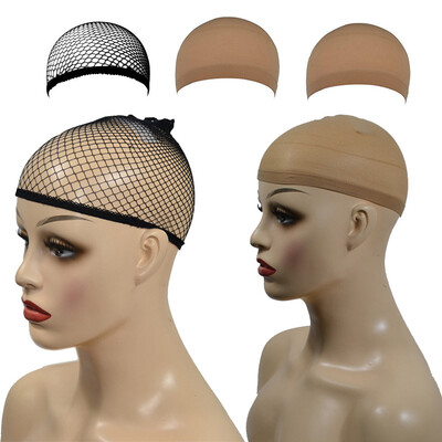 

〖Follure〗3 Pcs Elastic Wig Caps Nylon Neutral Nude Beige Black Mesh