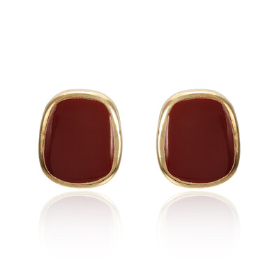 

2019 Fashion Gold Round Shape Earrings red black Khaki Vintage Stud Earrings for women Trendy Party Earring Jewelry Women