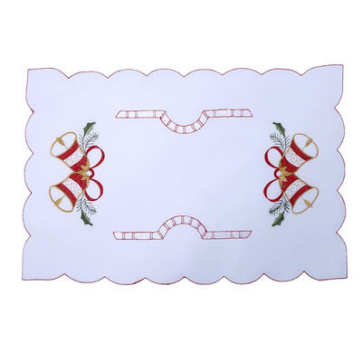 

Christmas Embroider Hollow Dining Cup Pad Mat Party Dish Pad for Home Decor