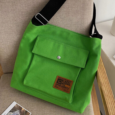 

Canvas bag female large capacity single shoulder bag 2019 Korean version of the Japanese original Sufeng oblique satchel bag