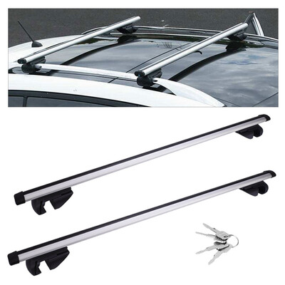 

47 Universal Car Top Roof Cross Bars Crossbars Luggage Cargo Carrier Rack Frame Adjustable Aluminum with 4 Clamps 4 Keys