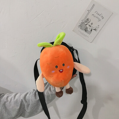 

2019 new fashion personality Messenger bag casual simple wild shoulder bag cartoon cute carrot canvas bag