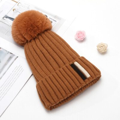 

Tailored Fashion Womens Winter Collar Plus Wild Thick knit Warm Hat