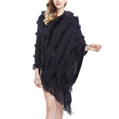 

Women Fashion Irregular Cloak Sweater Pullover Winter Warm Poncho Outwear 2019