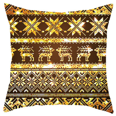 

Tailored Merry Christmas Short Plush Pillowcase Sofa Pad Set Home Decoration 18x18 Inch