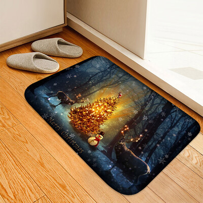 

Siaonvr Christmas Carpet Kitchen Doorway Bathroom Floor Carpet Floor Mat Print 40x60cm