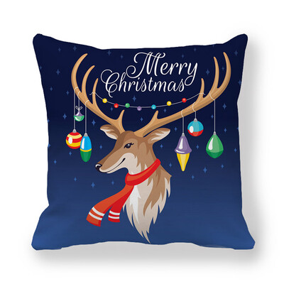 

New Christmas English Printing Pillow Case Glitter Sofa Throw Cushion Cover
