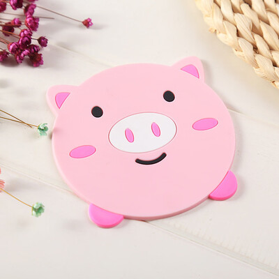 

Toponeto 2Pcs Cartoon Coasters Silicone Placemat Cushion Mug Tableware Cup Tea Pad Mat
