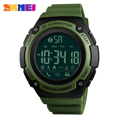 

SKMEI New Men Smart Sports Watch Bluetooth Waterproof Calorie Pedometer Call Reminder Clock Distance Countdown Wristwatch 1347