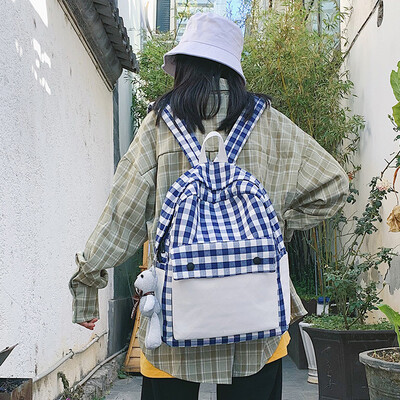 

Hmm Li Gezi Junior High School Bag Women Korean version High School High School Large Capacity Canvas Shoulder Bag Women Insfeng