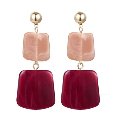 

Womens Earrings Korean Style Metal Geometry Acrylic Vintage Drop Long Earrings Fashion Jewelry Winter 2019 Accesorios Mujer