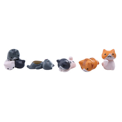 

6 PcsSet Cute Cartoon Lazy Cats For Micro Landscape Kitten Microlandschaft