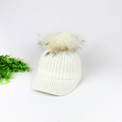 

Spot trend fashion wool cap Korean version by satin wool ball dome wide eaves cap wholesale