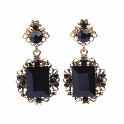 

EK2119 Big Brand Luxury Crystal Flower Drop Earrings For Women Bijoux Vintage Love Wedding Earring Gem Statement Brinco