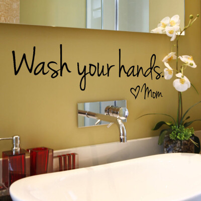 

〖Follure〗Wash Your Hands Mom Home Decor Wall Sticker Decal Bedroom Vinyl Art Mural