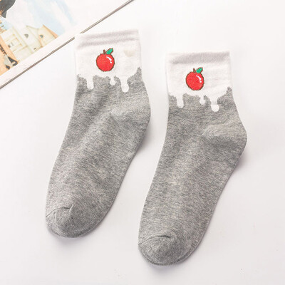 

Women Cute Fruit Ankle Socks Fashion Peach Banana Printed Casual Socks Thick Winter Socks Floor Socks
