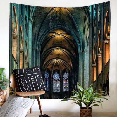 

Gobestart Colorful Print Tapestry Art Room Notre Dame Wall Hanging Tapestry Art Nature