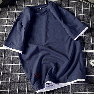 

Toponeto Mens Solid Color Pure Cotton Round Neck Slim Fit Short Sleeve Top Shirt Blouse