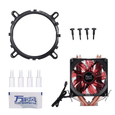 

CPU Cooler Fan Heatsink 4 Heatpipe 2 Fans Quiet Heatsink Radiator Support 775115xAMD