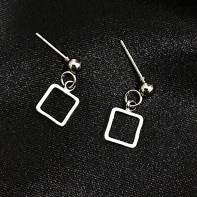 

EK373 New Fashion Punk Simple Geometric Hollow Triangle Square Circle Stud Earrings for Women Jewelry Mujer Brincos Boucles