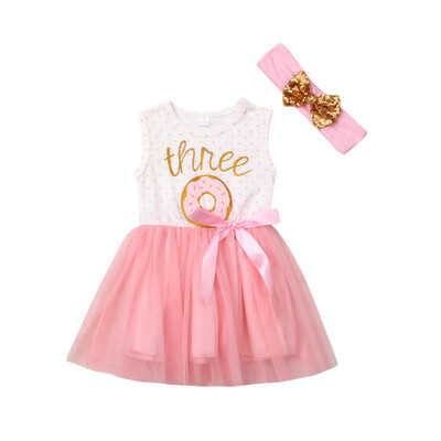 

1st 2nd Third Birthday Dress Girls Toddler Outfit Tutu Dresses Princess Party