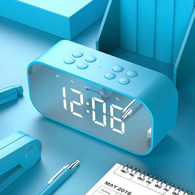 

Bluetooth Speaker With Alarm Clock Mirror LED Display TF Card Slot