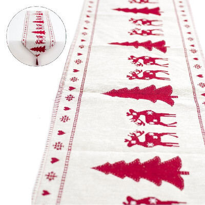

Christmas Embroidered Table Runner for Christmas Party Dining Table Decorations