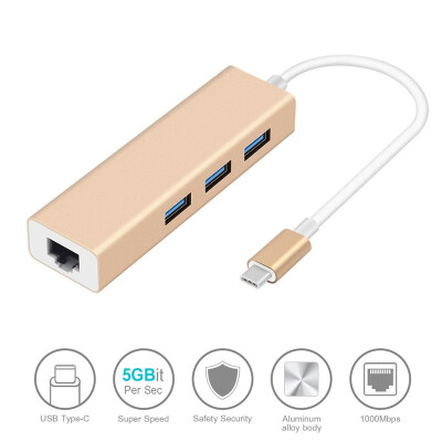 

Basix usb 31 Type C Hub to Ethernet Rj45 Lan Adapter 3 Port Type C Hub1000Mbps Gigabit Ethernet USB30 Network card for MacBook