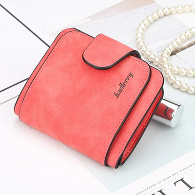 

Women Short Wallet Scrub PU Leather Zipper Card Holder Interior Pocket Multifunctional Solid Color Fashion Purse