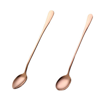 

5pcs Long Handles Stainless Steel Coffee Spoon Solid Color Dessert Scoop for KitchenOfficeCoffee Shop
