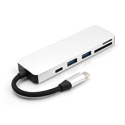 

5-in-1 USB C Hub Multi-Port Adapter with 1 USB 31 Port&2 USB 30 Ports SD TF Card Reader for Type C Devices