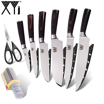 

XYj 35" 5" 7" 8" inch Kitchen Knives Stainless Steel Knife Kitchen Yellow Electric Knife Sharpener Scissor