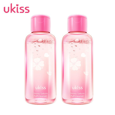 

Ukiss snow cherry puff cleaning agent 2 bottles 150ml cleaning makeup brush puff beauty eggs gentle&fresh