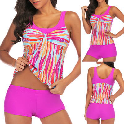 

Roseonmyhand Women Plus Size Print Tankini Swimjupmsuit Swimsuit Beachwear Padded Swimwear