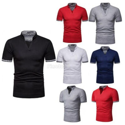 

New Men Fashion Luxury Casual Slim Fit Stylish Dress Shirts Short Sleeves -XXL