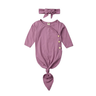 

Newborn Baby Infant Swaddle Sleeping Bag Sack Headwear Cotton Outfit Set Clothes