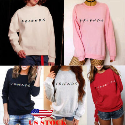

US Womens FRIENDS Print Hoody Sweatshirt Slouch Pullover Sweater Jumper Tops