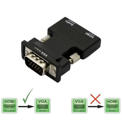 

HDTV HDMI Female to VGA Male adapter Cable connector cable for PC TV 1080p Black