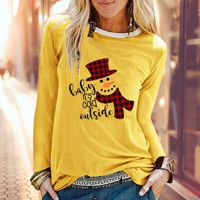 

Tailored Christmas Women Print Color Print Tops Hooded Pullover Blouse T-Shirts